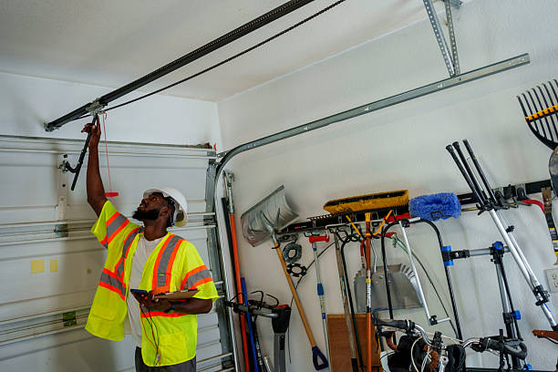 Professional Garage Door Panel Replacement technician working in Rutherford, PA